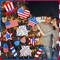 12 Pcs Large Memorial Day Patriotic Tree Ornaments 4th of July Yard Signs Red White Blue Hanging America Flag Ornaments Independence Labor Veterans Day Decorations for Party Tree Home Yard Outside